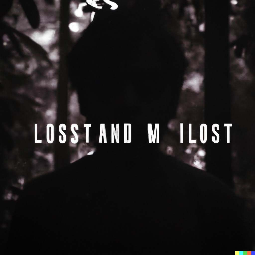 Dark silhouette with text LOSST AND M ILOST